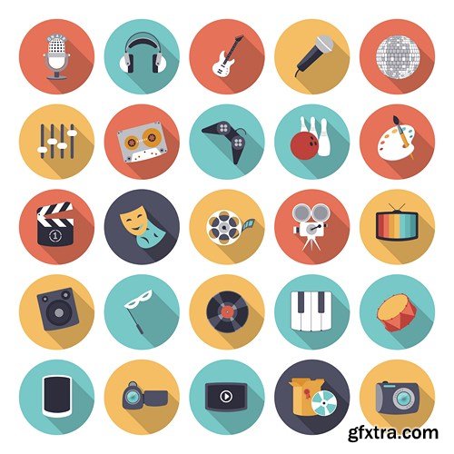 Flat Icons 2 - Design Vector Collection, 25xEPS
