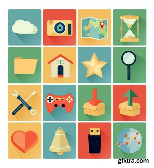 Flat Icons 2 - Design Vector Collection, 25xEPS