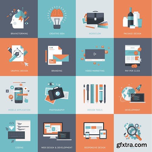 Flat Icons 2 - Design Vector Collection, 25xEPS