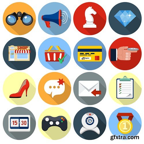 Flat Icons 2 - Design Vector Collection, 25xEPS