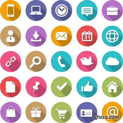 Flat Icons 2 - Design Vector Collection, 25xEPS