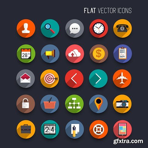 Flat Icons 2 - Design Vector Collection, 25xEPS