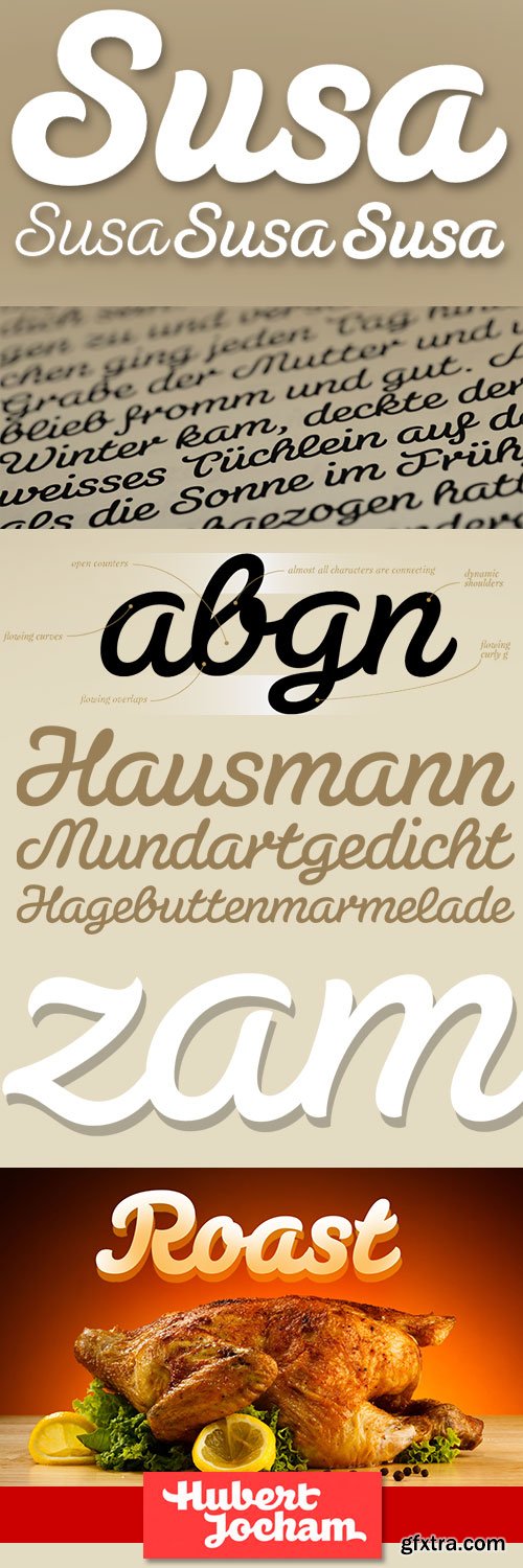 Susa Font Family 4 Fonts - Hubert Jocham &euro;156