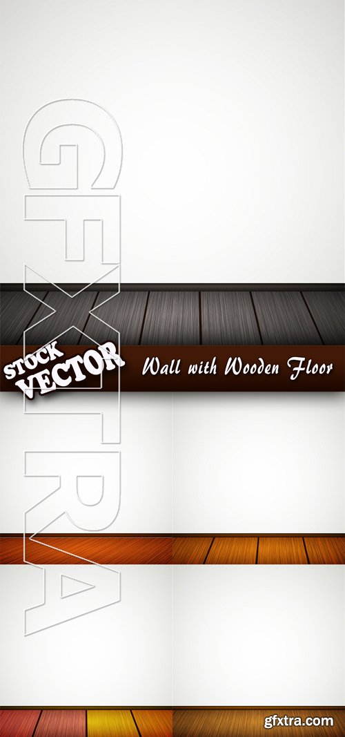 Stock Vector - Wall with Wooden Floor