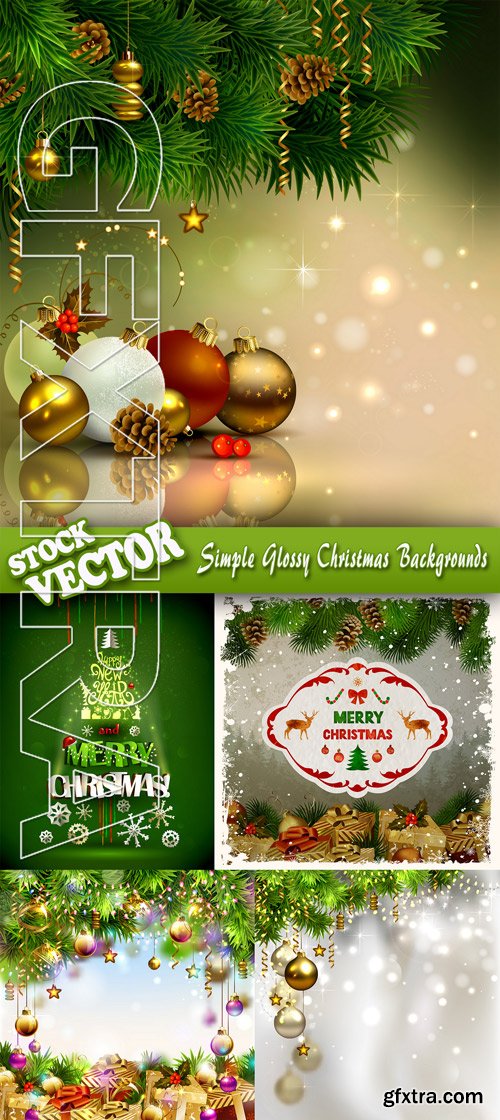 Stock Vector - Simple Glossy Christmas Backgrounds