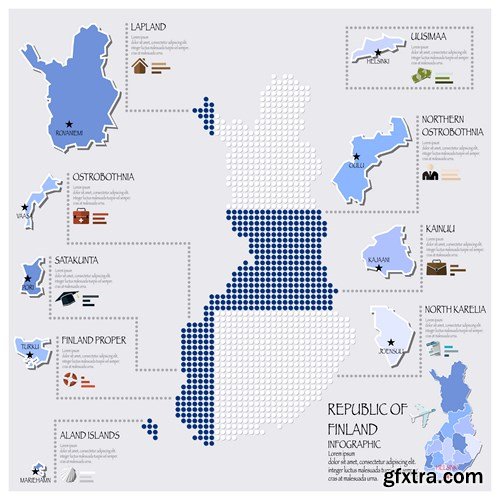Maps of the Countries - Infographics, 25xEPS