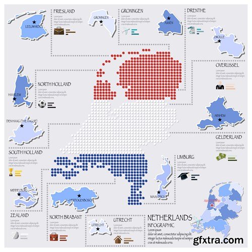 Maps of the Countries - Infographics, 25xEPS