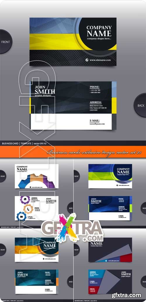 Business cards exclusive design vector set 25