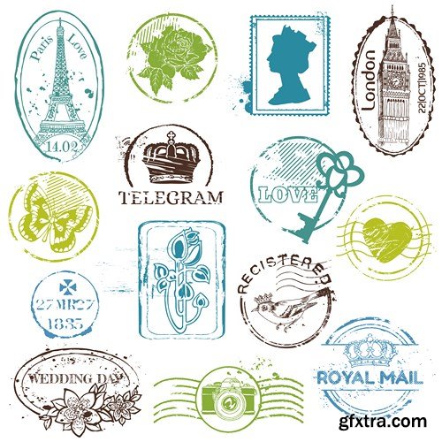 Stamps Vector Collection, 25xEPS