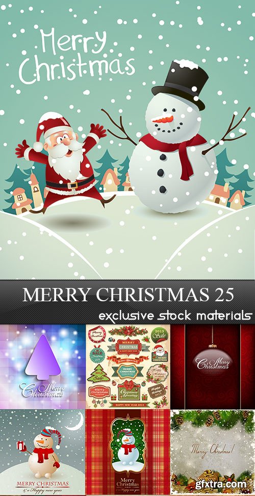 Merry Christmas 25, 25xEPS Merry Christmas 25, 25xEPS