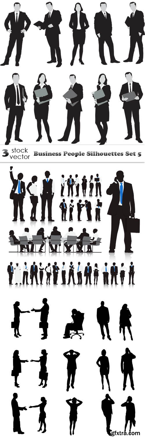 Vectors - Business People Silhouettes Set 5