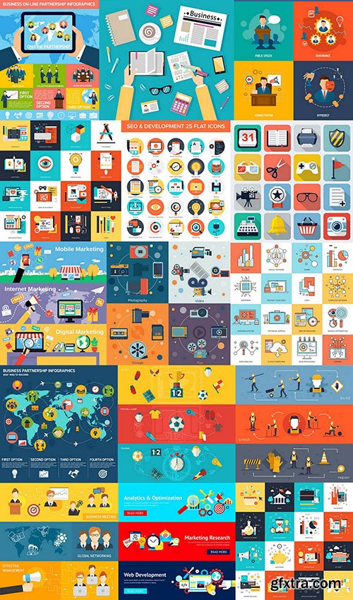 Flat Design Collection 4, 25xEPS