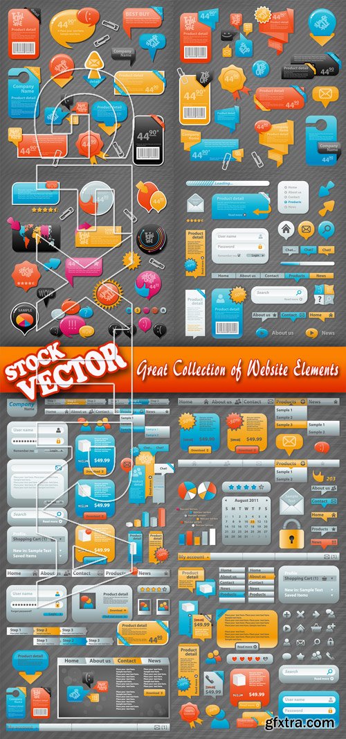 Stock Vector - Great Collection of Website Elements