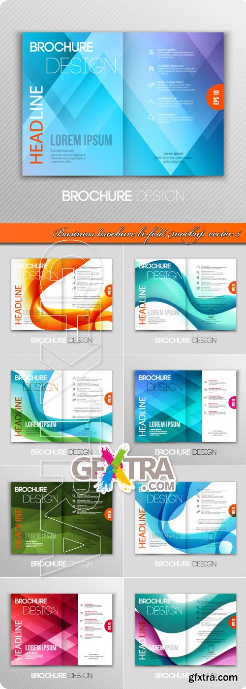 Business brochure bi-fold mockup vector 5