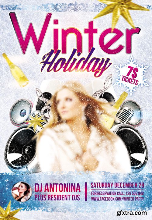 Winter Holiday Flyer PSD Template