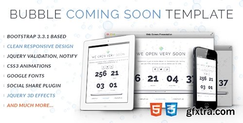 ThemeForest - Bubble Clean Responsive Coming Soon Template - RIP