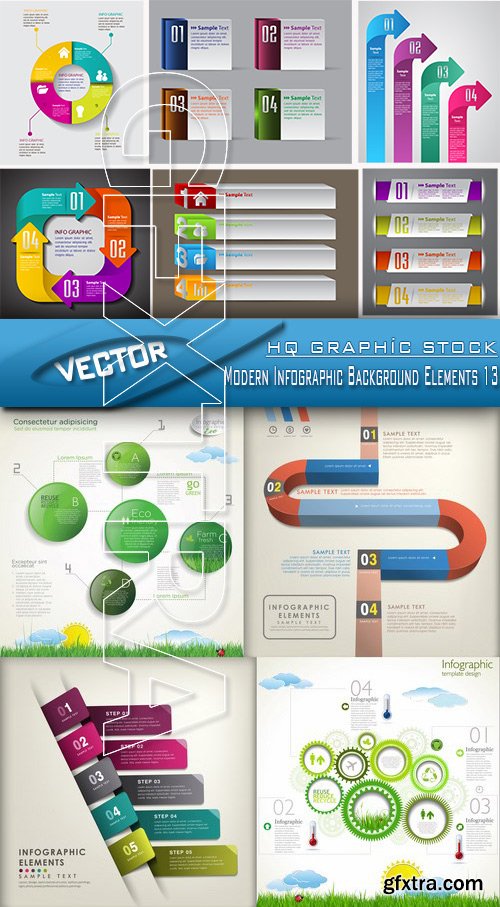 Stock Vector - Modern Infographic Background Elements 13
