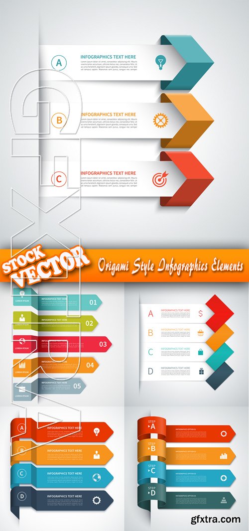 Stock Vector - Origami Style Infographics Elements