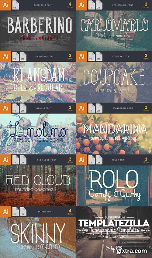 TemplateZilla Super Premium Typographic Templates &amp; 10 Superb Fonts[