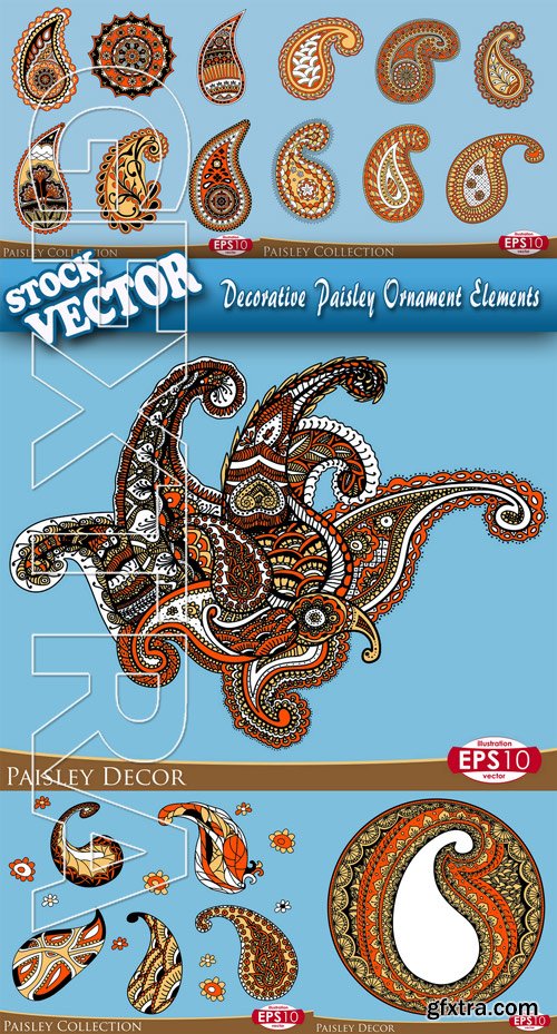 Stock Vector - Decorative Paisley Ornament Elements