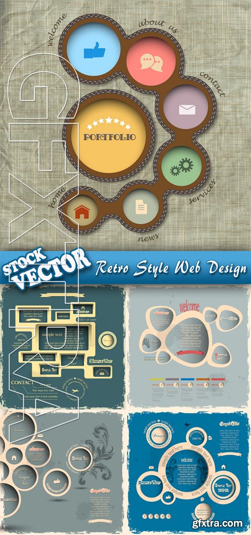 Stock Vector - Retro Style Web Design