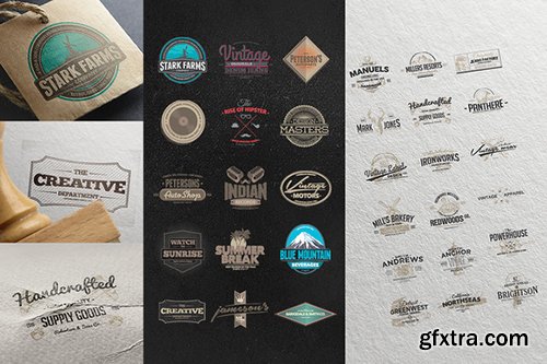 228 Retro Badges &amp; Logos Bundle