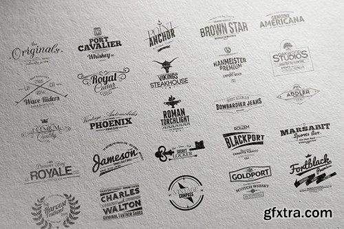 228 Retro Badges &amp; Logos Bundle