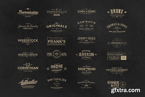 228 Retro Badges &amp; Logos Bundle
