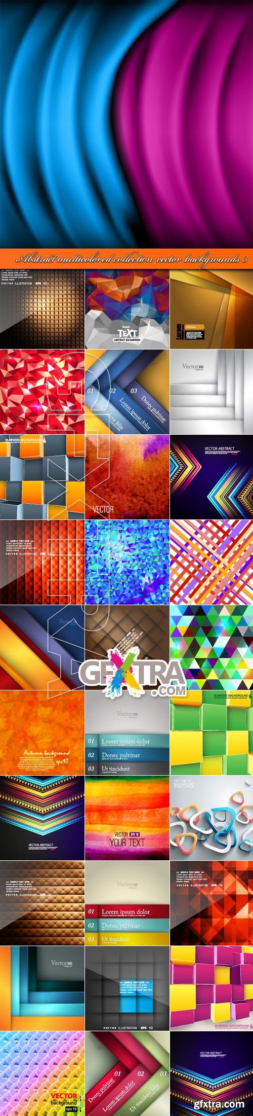 Abstract multicolored collection vector backgrounds 3