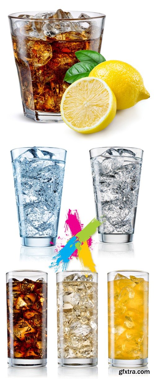 Stock Photo - Drinks & Water with Ice Cubes