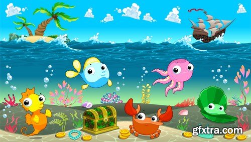 Animals and landscapes for children's books,25 x EPS Animals and landscapes for children's books,25 x EPS