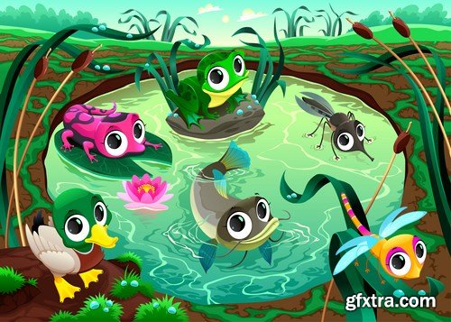 Animals and landscapes for children's books,25 x EPS Animals and landscapes for children's books,25 x EPS