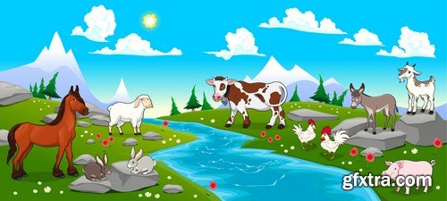 Animals and landscapes for children's books,25 x EPS Animals and landscapes for children's books,25 x EPS