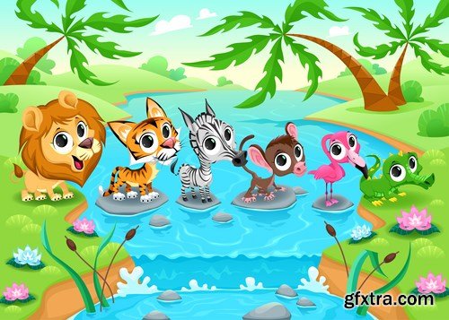 Animals and landscapes for children's books,25 x EPS Animals and landscapes for children's books,25 x EPS