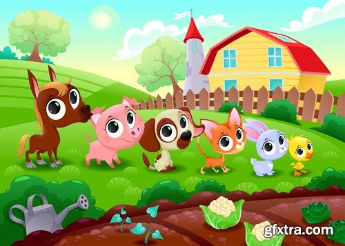 Animals and landscapes for children's books,25 x EPS Animals and landscapes for children's books,25 x EPS