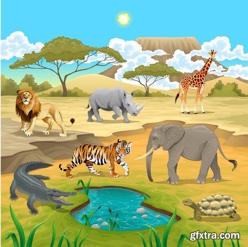 Animals and landscapes for children's books,25 x EPS Animals and landscapes for children's books,25 x EPS