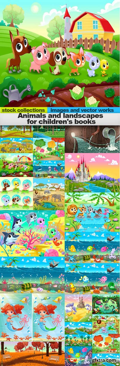 Animals and landscapes for children's books,25 x EPS Animals and landscapes for children's books,25 x EPS