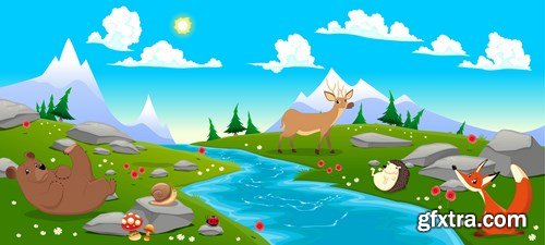 Animals and landscapes for children's books,25 x EPS Animals and landscapes for children's books,25 x EPS