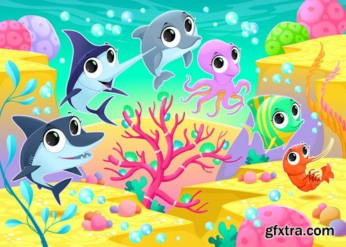 Animals and landscapes for children's books,25 x EPS Animals and landscapes for children's books,25 x EPS