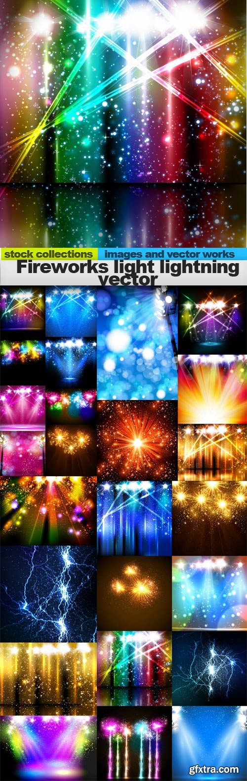 Fireworks light lightning, 25 x EPS Fireworks light lightning, 25 x EPS