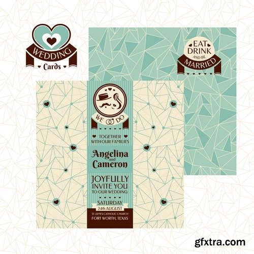 Collection of different wedding invitation cards 25 Eps