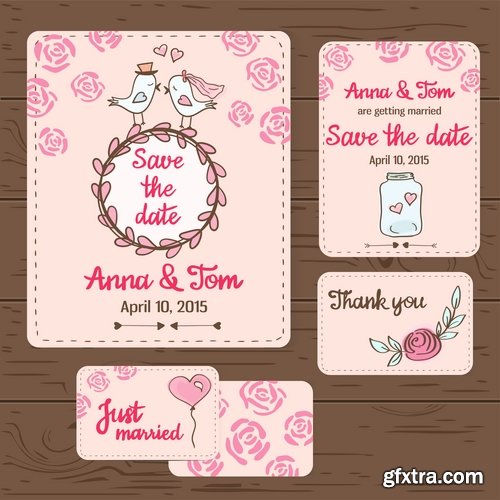 Collection of different wedding invitation cards 25 Eps