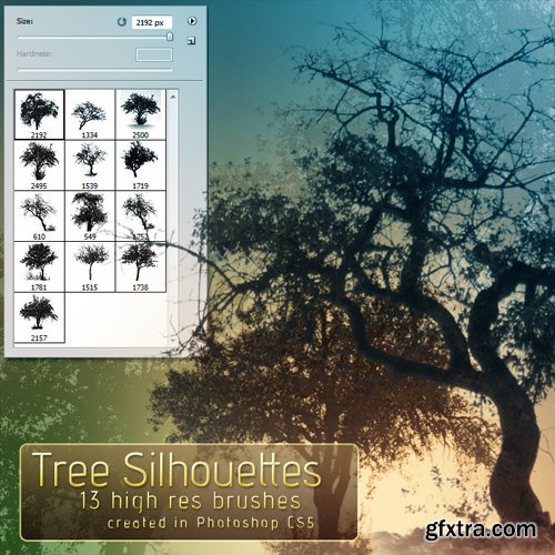 Photoshop Brushes - Tree Silhouettes