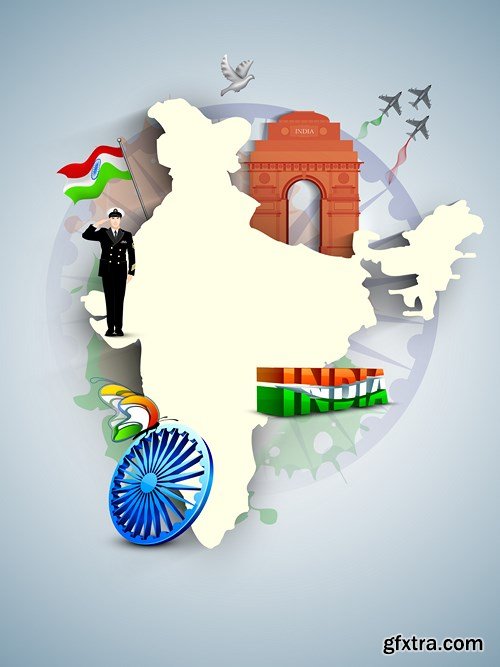 Republic Day of India - 26th of January, 25xEPS