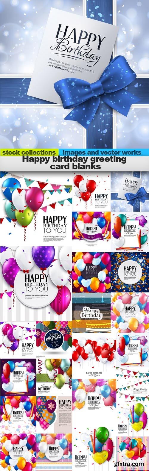Happy birthday greeting card blanks,25 x EPS Happy birthday greeting card blanks,25 x EPS