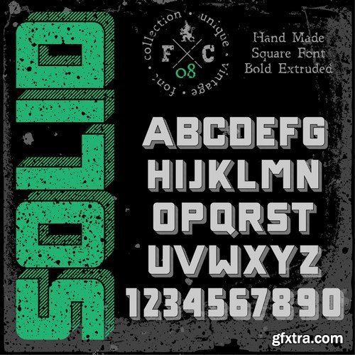 Stock Vector - Handmade Retro Font Pack, 25EPS