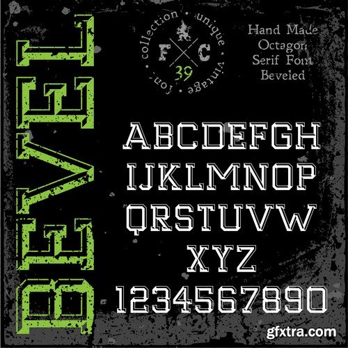 Stock Vector - Handmade Retro Font Pack, 25EPS