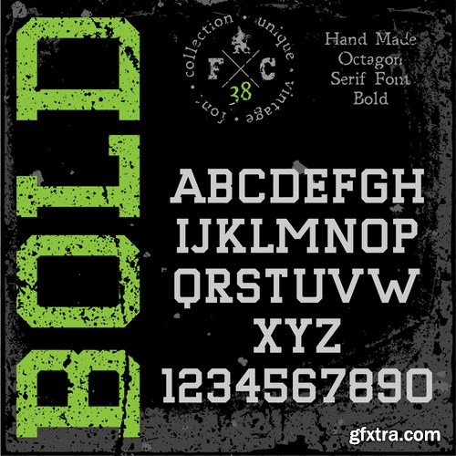 Stock Vector - Handmade Retro Font Pack, 25EPS