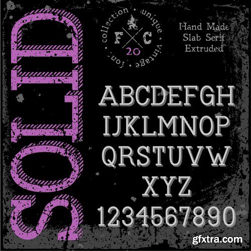 Stock Vector - Handmade Retro Font Pack, 25EPS