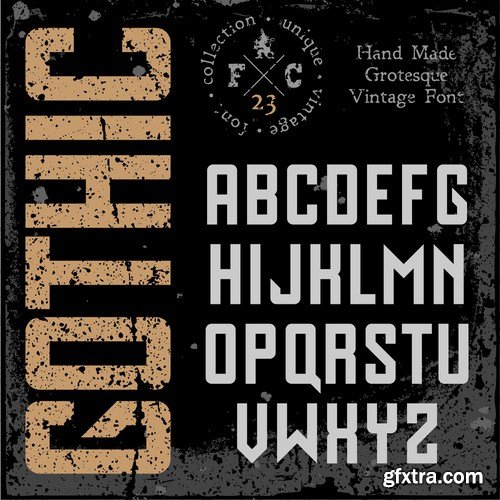 Stock Vector - Handmade Retro Font Pack, 25EPS